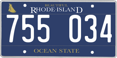 RI license plate 755034