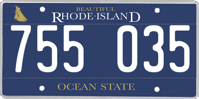 RI license plate 755035