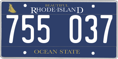 RI license plate 755037