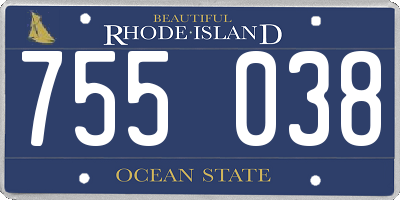 RI license plate 755038