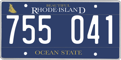 RI license plate 755041