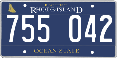 RI license plate 755042