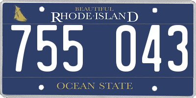 RI license plate 755043