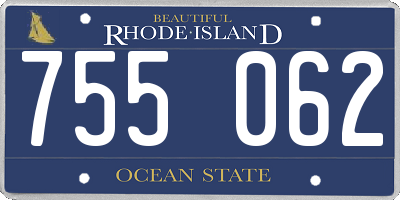 RI license plate 755062