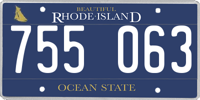 RI license plate 755063