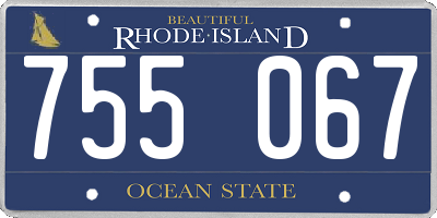 RI license plate 755067