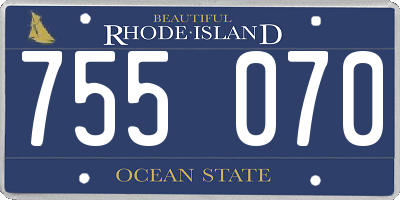RI license plate 755070