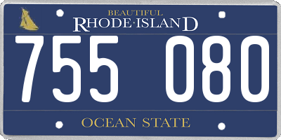 RI license plate 755080
