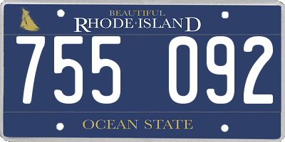 RI license plate 755092