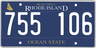 RI license plate 755106