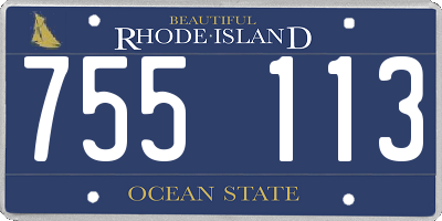 RI license plate 755113