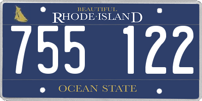 RI license plate 755122
