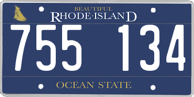 RI license plate 755134