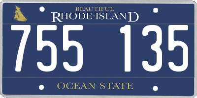 RI license plate 755135