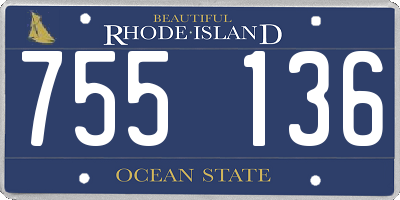 RI license plate 755136