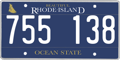 RI license plate 755138