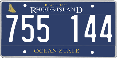 RI license plate 755144