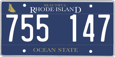 RI license plate 755147