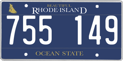 RI license plate 755149