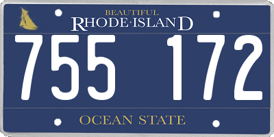 RI license plate 755172