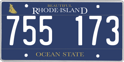 RI license plate 755173