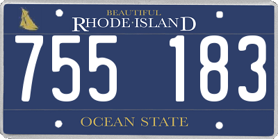 RI license plate 755183