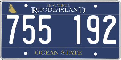 RI license plate 755192