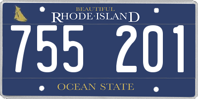 RI license plate 755201