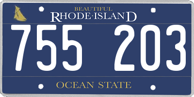 RI license plate 755203