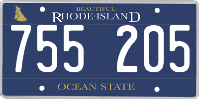 RI license plate 755205