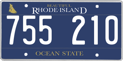 RI license plate 755210