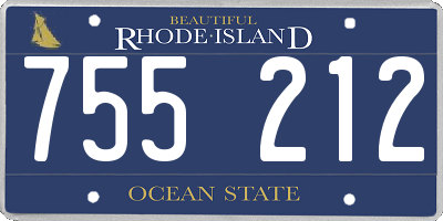 RI license plate 755212