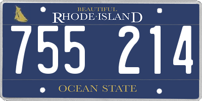 RI license plate 755214