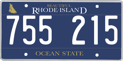 RI license plate 755215