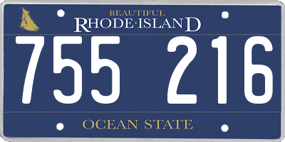 RI license plate 755216