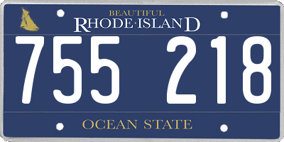 RI license plate 755218