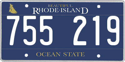 RI license plate 755219