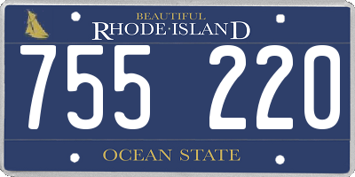 RI license plate 755220