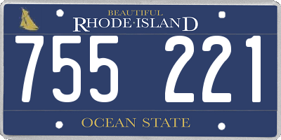 RI license plate 755221