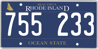 RI license plate 755233