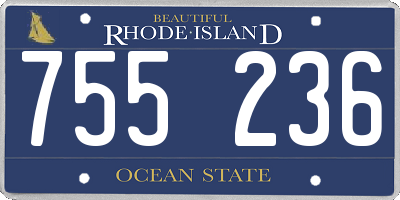 RI license plate 755236