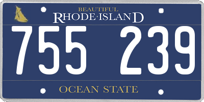 RI license plate 755239
