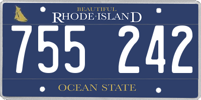 RI license plate 755242