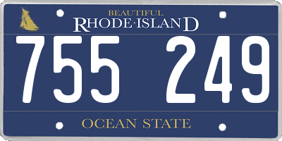 RI license plate 755249
