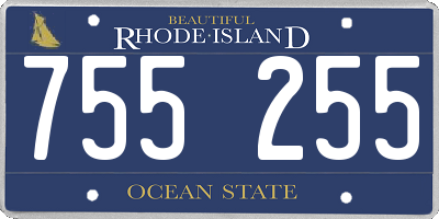 RI license plate 755255