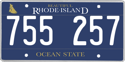RI license plate 755257