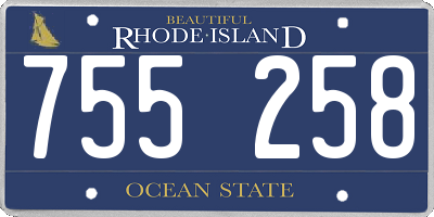 RI license plate 755258