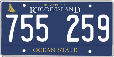 RI license plate 755259