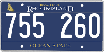 RI license plate 755260