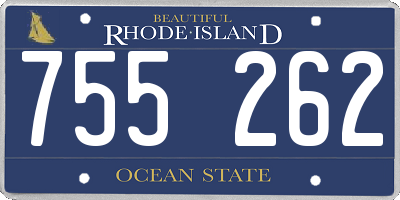 RI license plate 755262